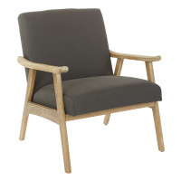 OSP Home Furnishings WDN51-K26 Weldon Chair in Klein Charcoal fabric with Brushed Finished Frame